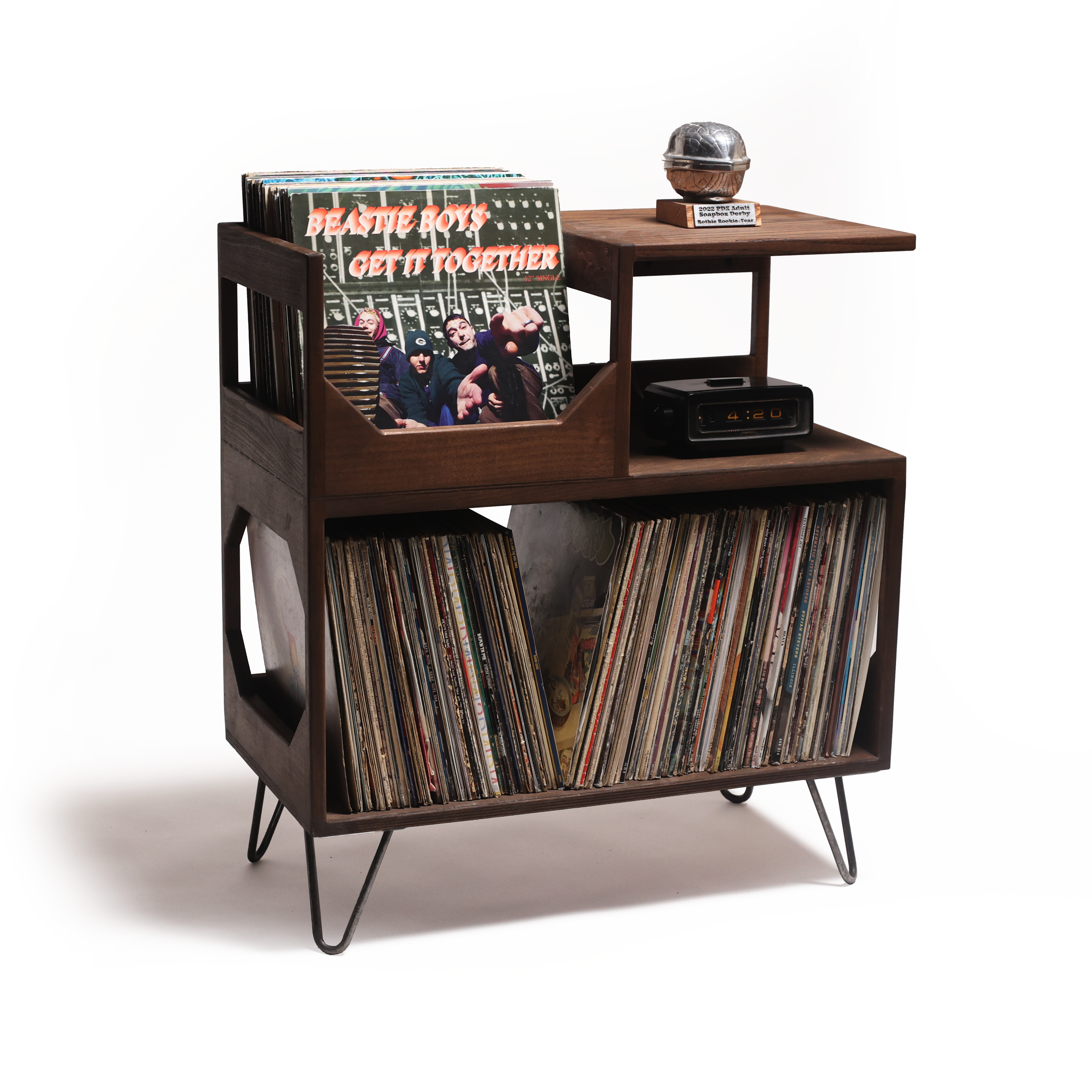 The Vinyl Storage End Table – WickerWoodWorks